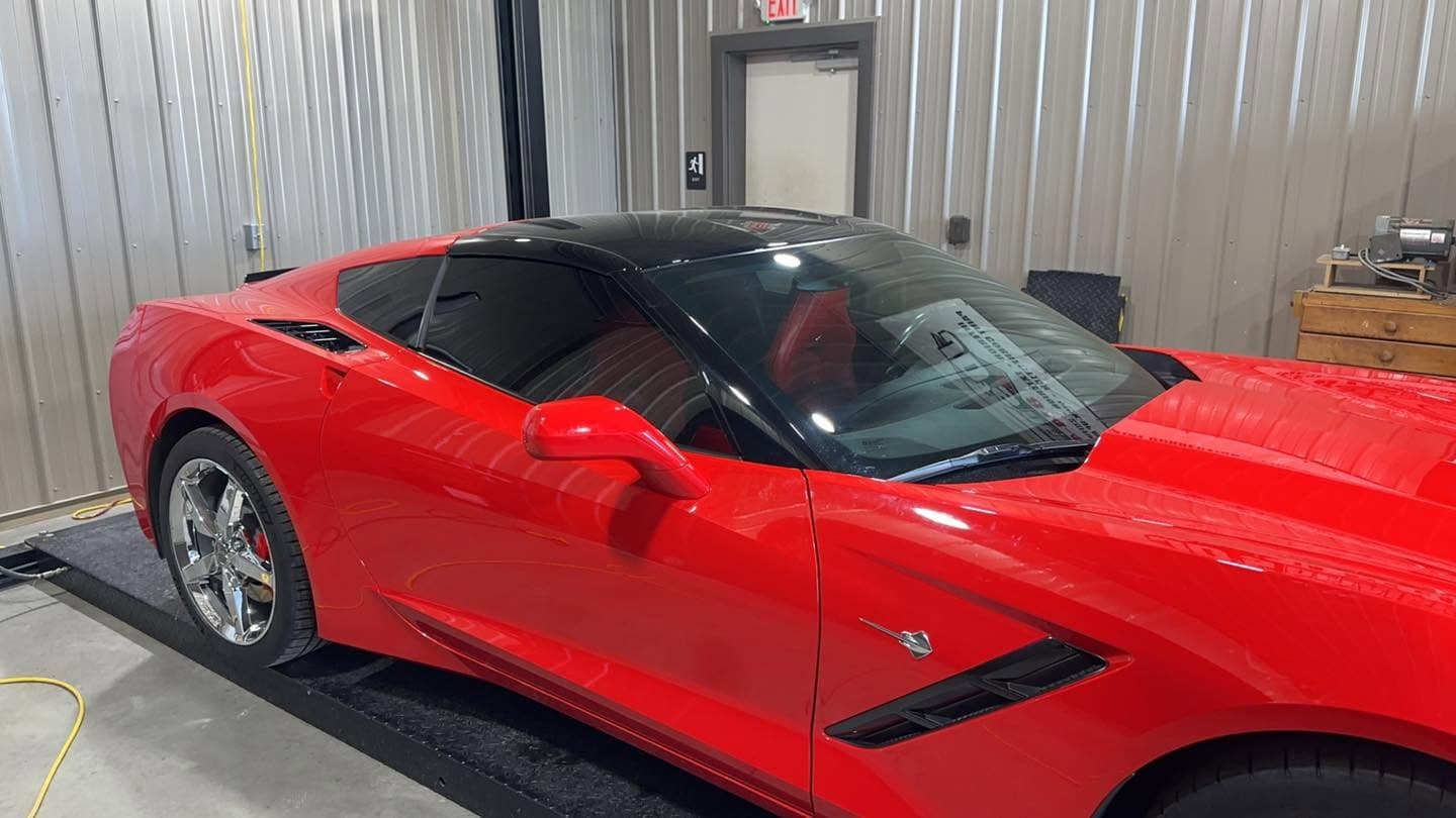 Completed window tint installation